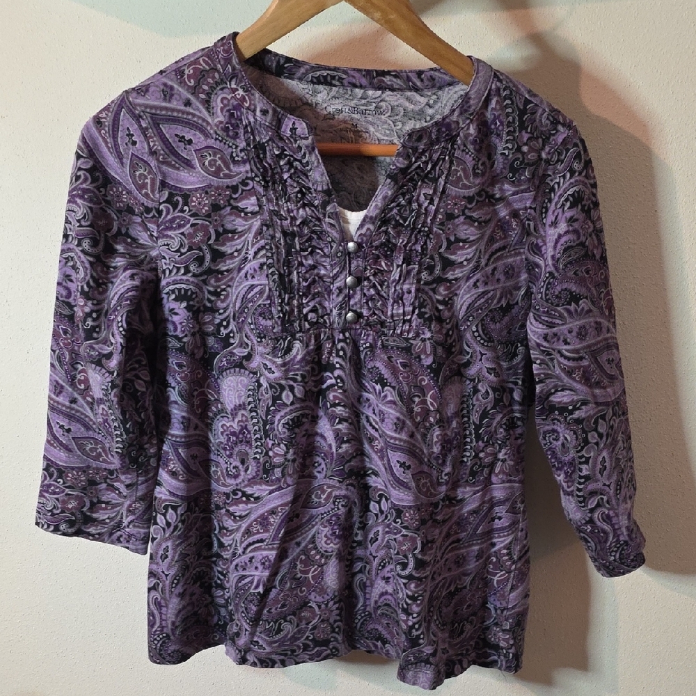 Croft & Barrow Purple Paisley Blouse